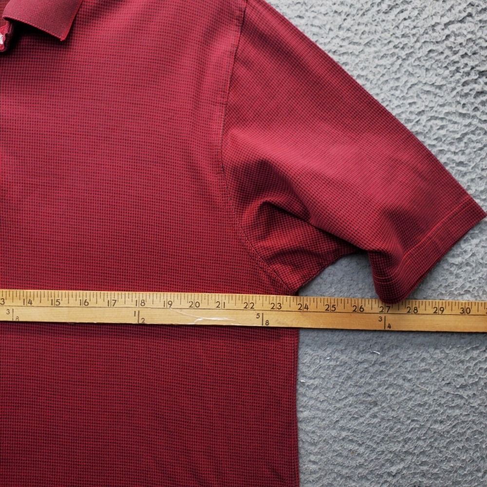 Bobby Jones Polo Shirt Mens Large Multi Houndstooth Short Sleeve High Low Slit - Picture 6 of 7